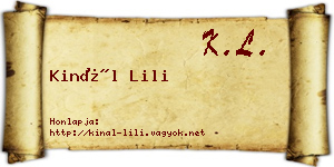 Kinál Lili névjegykártya
