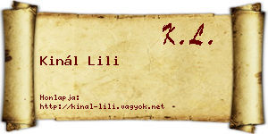 Kinál Lili névjegykártya